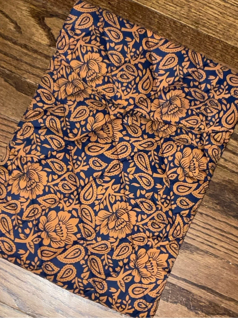 Vera Bradley Navy and Orange Floral Quilted Laptop Sleeve